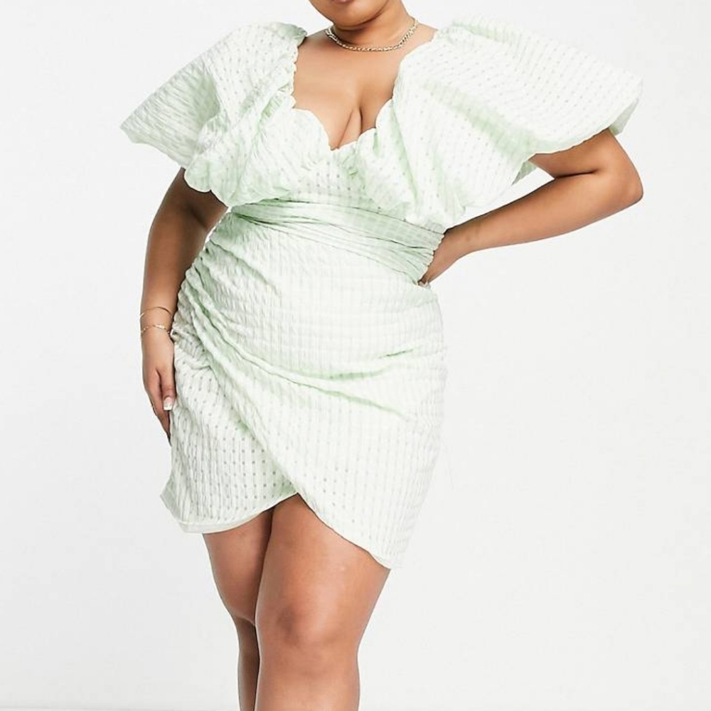 ASOS Luxe Green Gingham mini dress